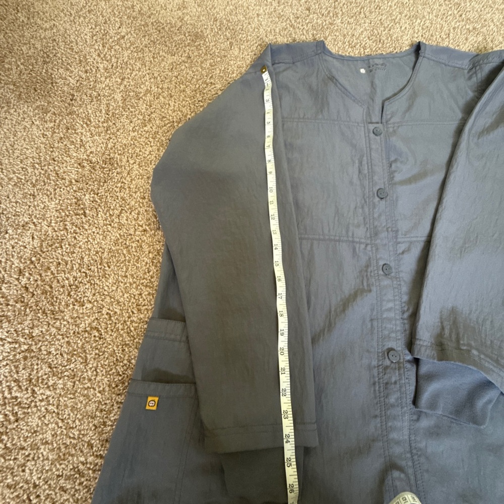 Light Gray Button-Up Medical Scrubs Long Sleeve J… - image 5